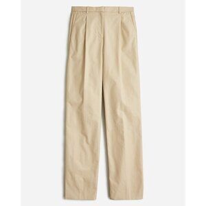 J. Crew Collection Pleated Wide Leg Pant Size 4 Trench Canvas Light Khaki